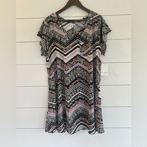 Love Fire Black And White Chevron Knee-Length Dress 3x